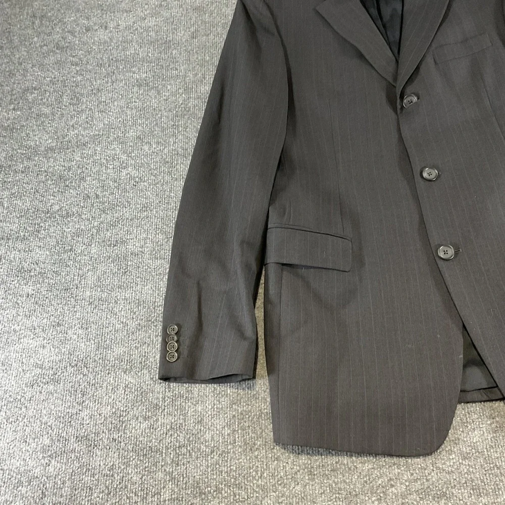 Banana Republic Modern Mens Blazer 42L Wool Charcoal Gray Pinstripe 3 Button Sui
